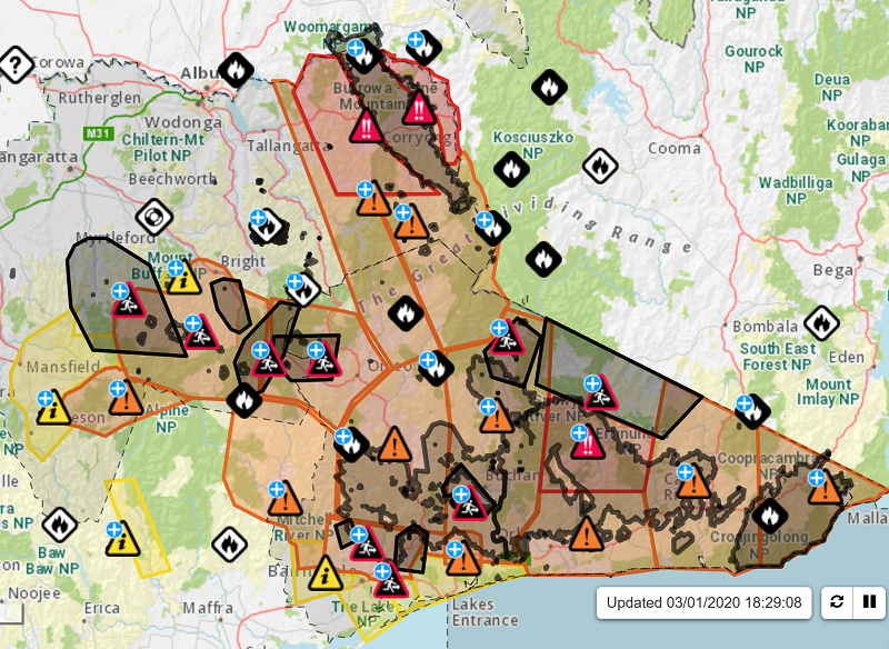 Fire Map Eastern Victoria