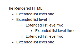 The Rendered Extended List